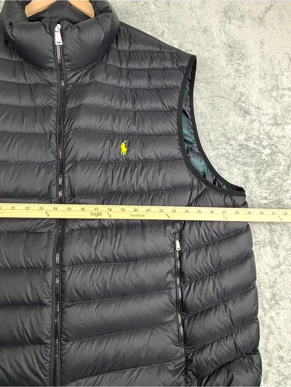 Polo Ralph Lauren Vest Mens 3XB Black Quilted Duck Down Puffer Full Zip Pockets